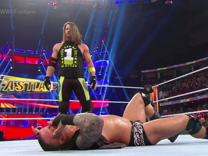 5. Randy Orton and A.J. Styles interrupt Elias, brawl