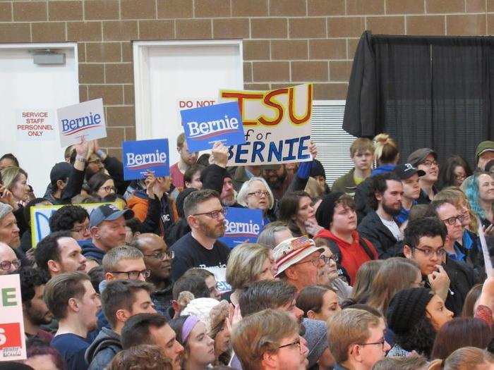 Speaking on wealth inequality, the crowd in Des Moines went wild when Sanders said, "We have the people...They might have money and power, but there are a hell of a lot more of us than them."