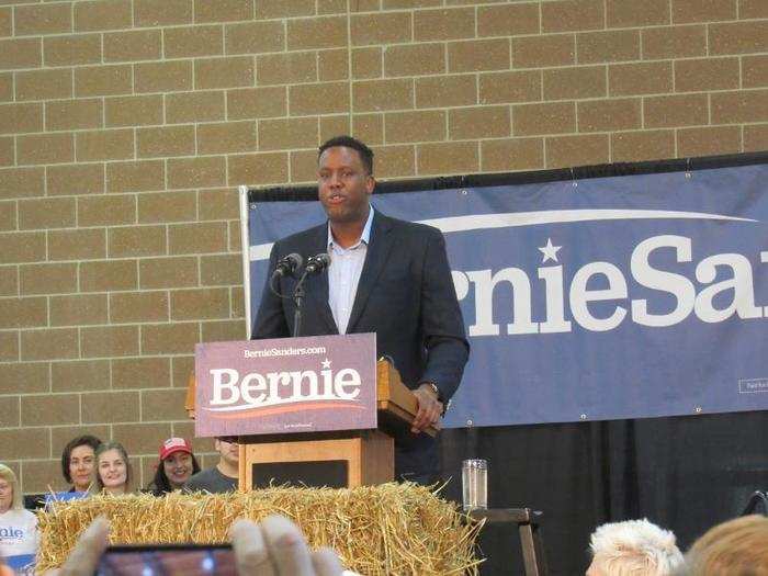 One of the first speakers at Sanders