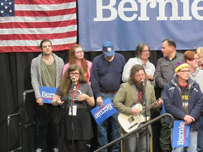 As attendees waited for the senator to take the stage, a band kept them entertained.