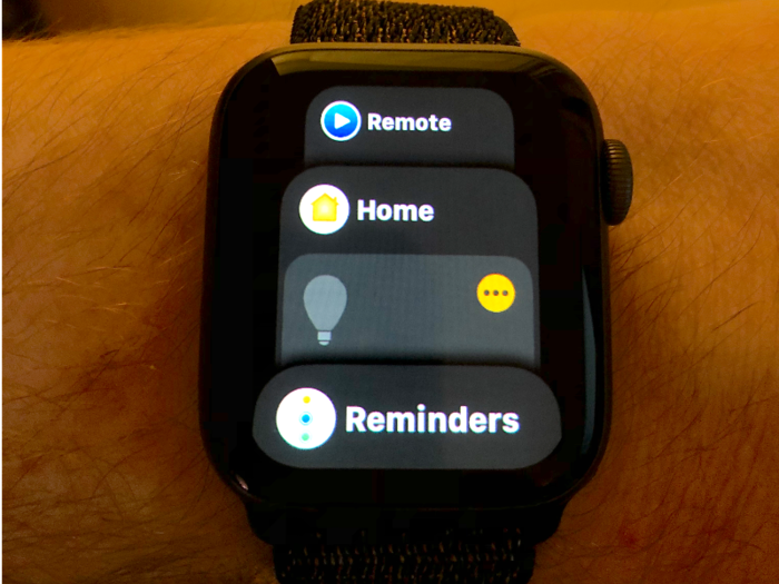 I have three favorite (and recommended) Dock apps: The Remote app lets me control my Apple TV faster than the time it takes to find the actual remote; the Home app lets me control my smart-home lights from my wrist; and the Reminders app makes crossing items off my shared grocery list incredibly easy.