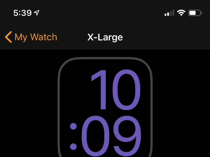 This is easily my favorite watch face so far, though. It just shows the time in extra large letters.