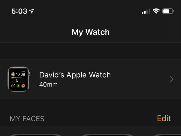 The Watch app on your phone lets you pick out and customize watch faces, your app layout, and your dock.