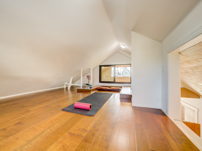 ... which included turning the unused attic loft into a yoga studio.