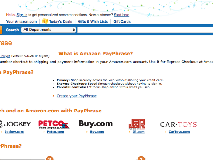 Amazon PayPhrase