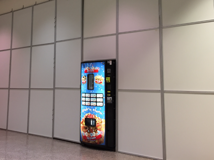 Regency Square Mall in Richmond, Virginia, attempted to cover up store closings by installing vending machines in boarded-up walls in 2017.