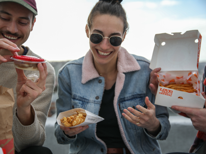 For the sides, we went with french fries at Chick-fil-A and Popeyes, since both menu items have been ranked as some of the best that the chains have to offer.