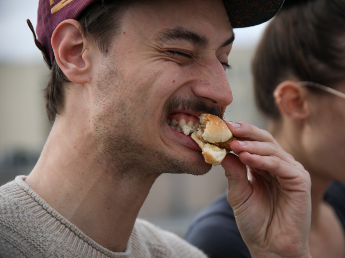 As small as they were, they were still tasty, with their breaded and mayo-dressed tenderness.