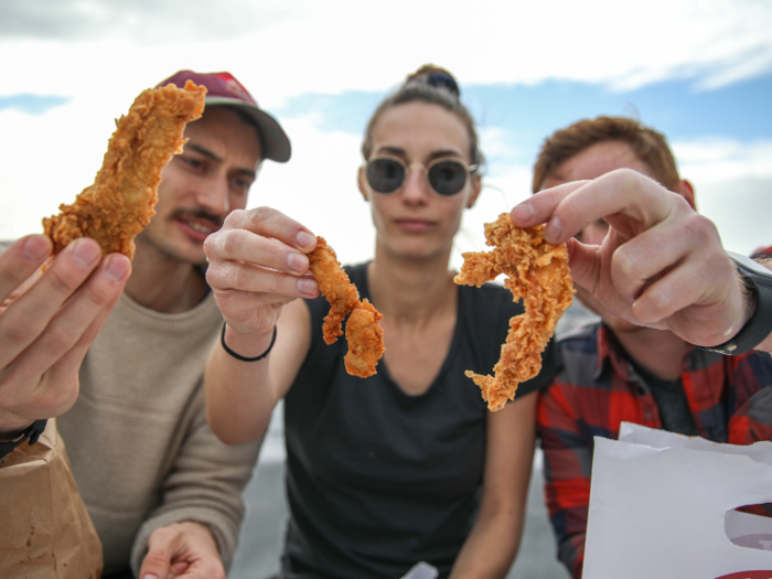 And we picked up original fried-chicken tenders from KFC.