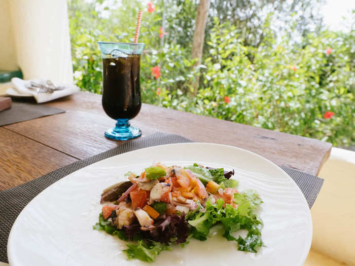 Lunch is kept simple by Kilindi chef Lucas Wollman ... if, that is, a three-course lunch could ever be considered simple. I started with tropical octopus salad.