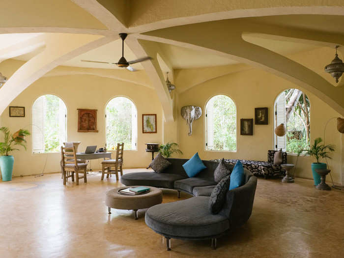 The upstairs of the main building is a seating area with couches, board games, a library, and Moroccan lamps. It seemed like a peaceful place to spend a rainy day, but I don