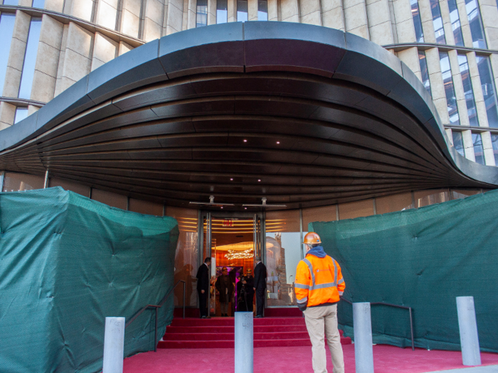 We headed over to the residents-only entrance to check out the lobby. The entrance for the Equinox Hotel will be on another side of the building.