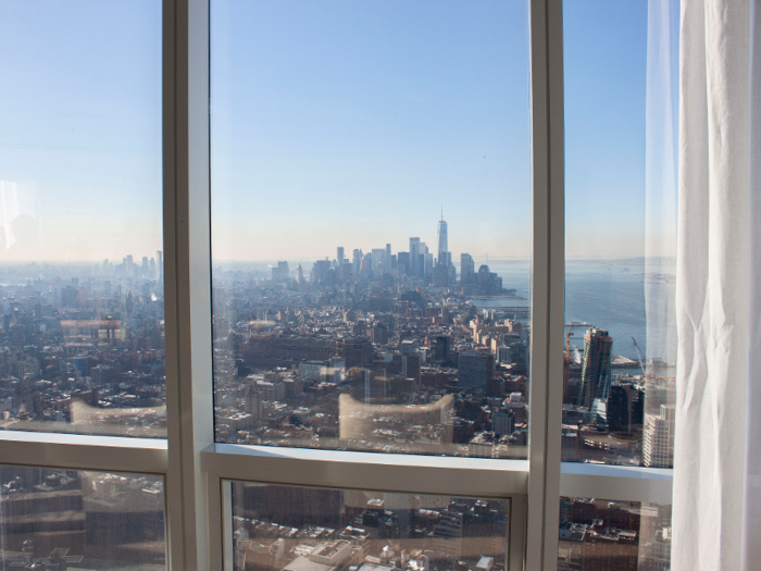 And looking south, 15 Hudson Yards has unobstructed views of downtown Manhattan and One World Trade Center.