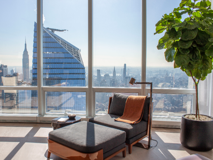 Floor-to-ceiling windows make full use of one of the penthouse