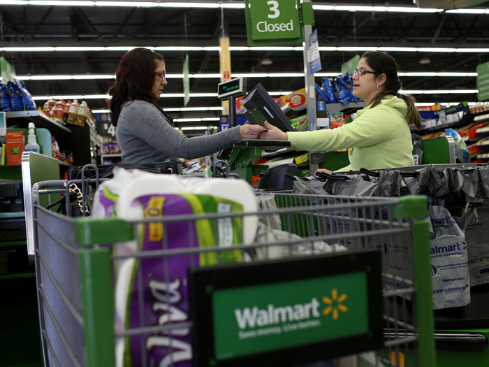 Like most chain retailers, Walmart stocks up on "impulse" buys like candy, tabloids, and toys by the registers, according to 24/7 Wall St. These small temptations are designed to get shoppers to pick up one last thing before paying for their purchases.