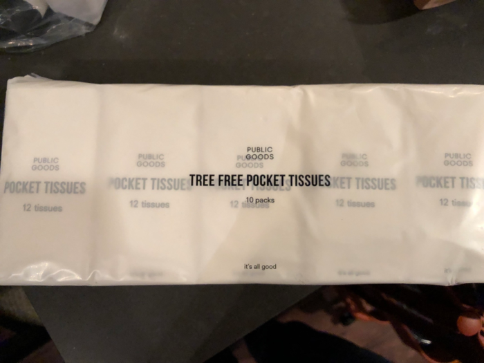 The pocket tissues were low-cost, and there were lots of them in the package.