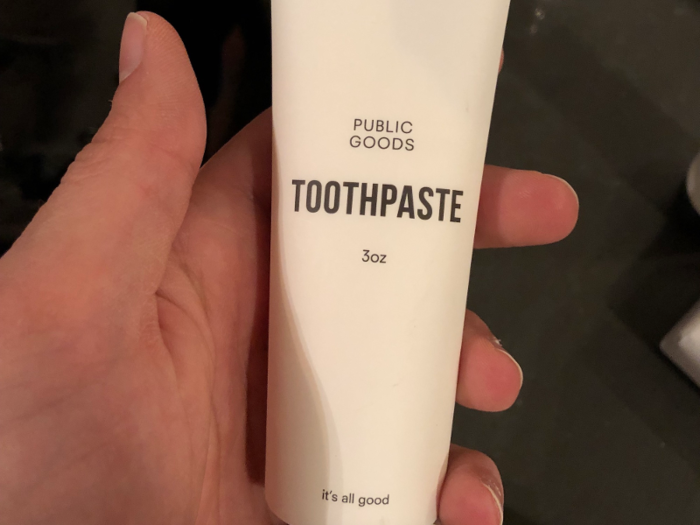 The toothpaste came in a similar-looking bottle.