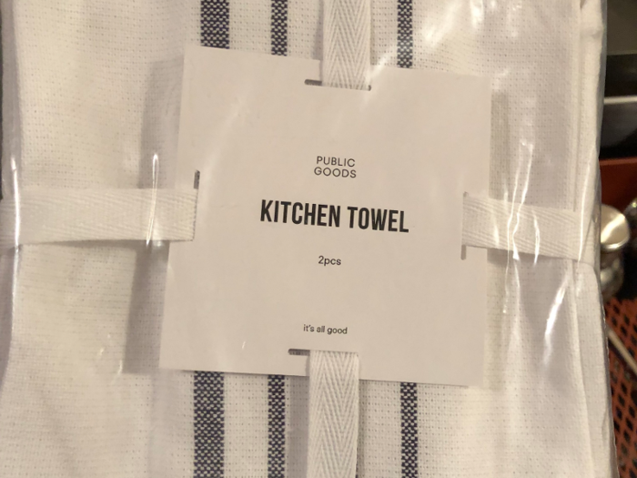 The set of kitchen towels included two organic cotton towels.