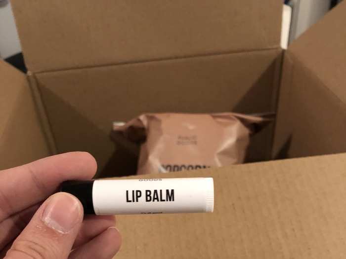 Turns out it was for the lip balm, which I found at the bottom of the box.