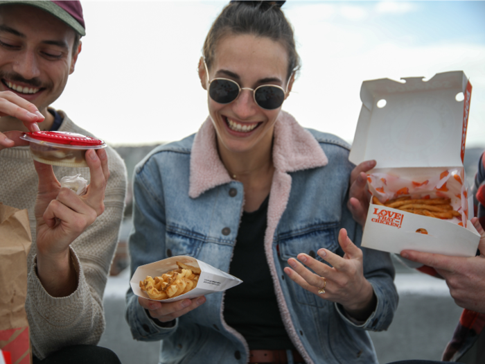 For the sides, we went with french fries at Chick-fil-A and Popeyes, since both menu items have been ranked as some of the best that the chains have to offer.