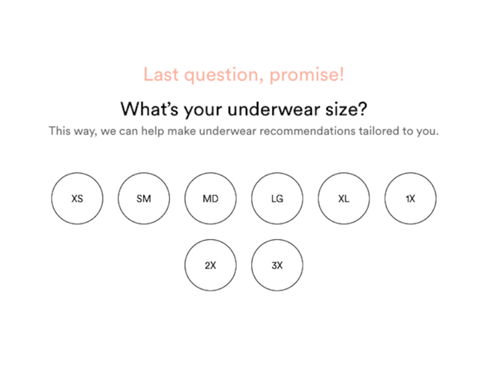 ... and underwear size. After this, ThirdLove will send your results to your email.