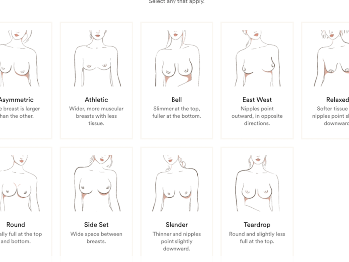 ThirdLove asks more about your shape to help determine what style of bra would work best.