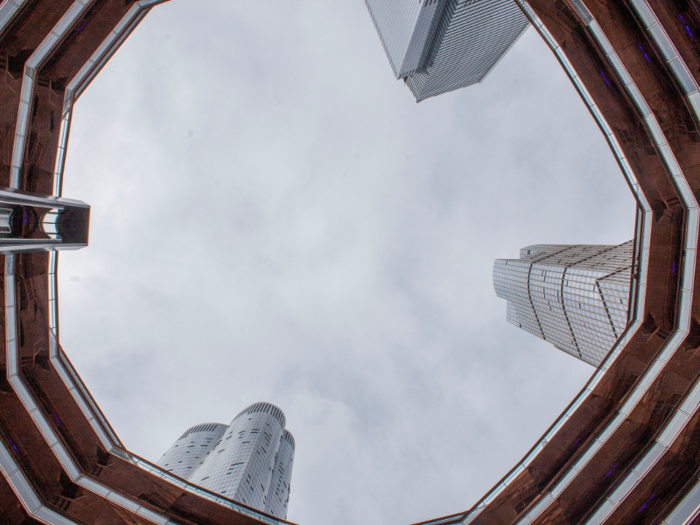 Looking up, I could see Hudson Yards