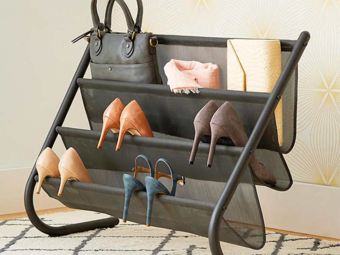 A slanted organizer you can use for more than shoes