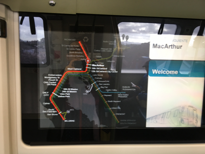 There are also electronic maps by the doors showing you the line you