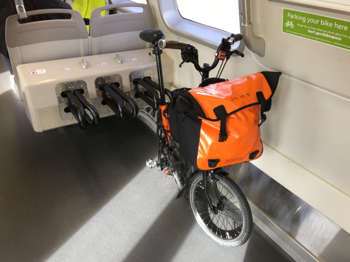 Inside, there are three bike parking docks where you can secure your bike so it doesn