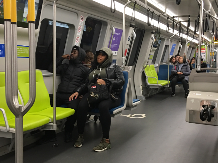 Meanwhile, seats on the new cars are positioned so that you never feel squished against other seats or your seatmate. The seats were ergonomically designed and they are definitely more comfortable than the old ones. The blue and neon green provide a fun pop of color.