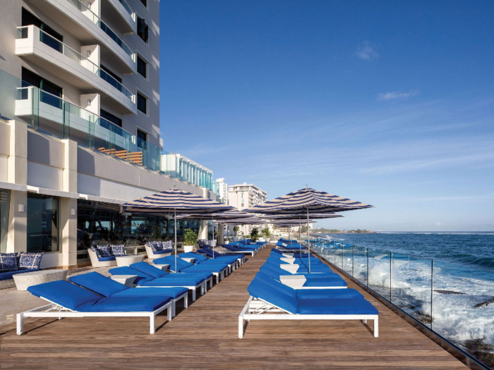 A short ride later, we arrived at the hotel, the Condado Vanderbilt. A luxury hotel that first opened in 1919, the beachfront property is included in the AmEx Fine Hotels and Resorts program.