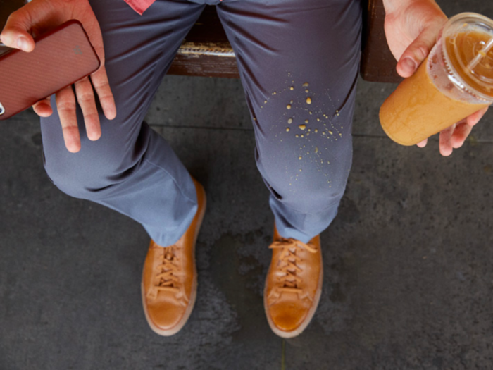 A pair of water-resistant pants