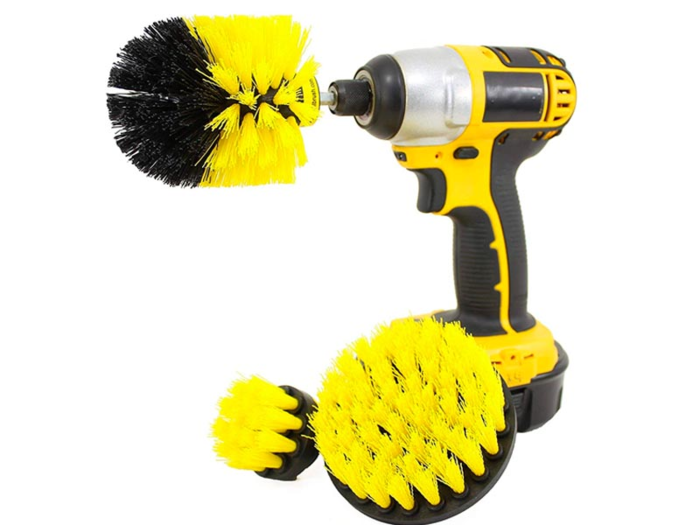 A set of brush heads you can attach to a drill