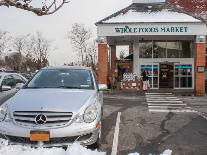 I passed a Whole Foods Market, which of course had several Mercedes in the parking lot.