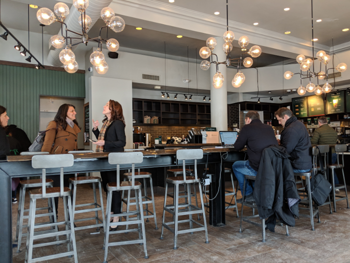 I stopped at the local Starbucks for coffee. It seemed to be a go-to spot for informal business meetings.