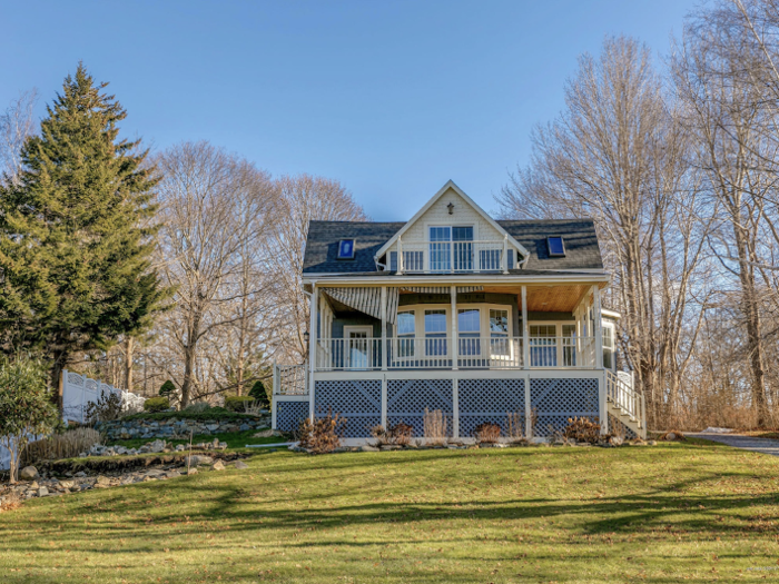 Located on Peaks Island, this $875,000 home sits atop a hill looking out to Casco Bay and the Portland skyline.