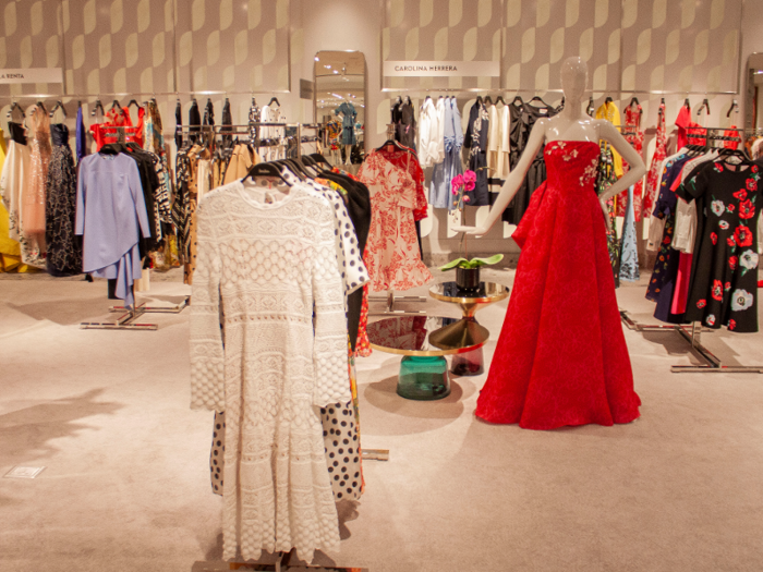 On the seventh floor are the designer collections, which include stunning ballgowns from brands like Oscar de la Renta, which run a cool $5,000 to $10,000 a piece.