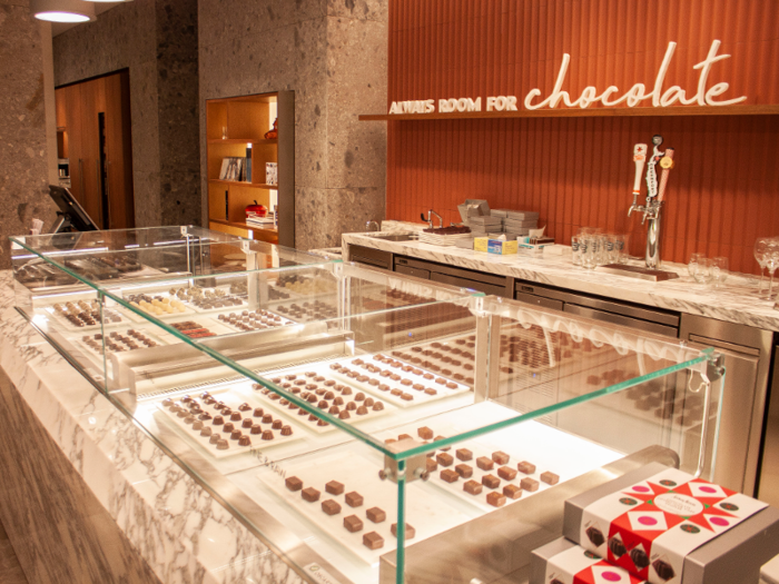 There, you can find a chocolate shop, a retail space selling sweets and other gifts ...