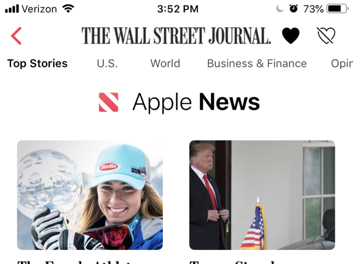 Within the Apple News app, though, it