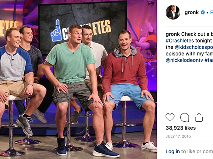 Gronkowski is also a big family man. He has four brothers — Gordie, Dan, Chris, and Glenn.