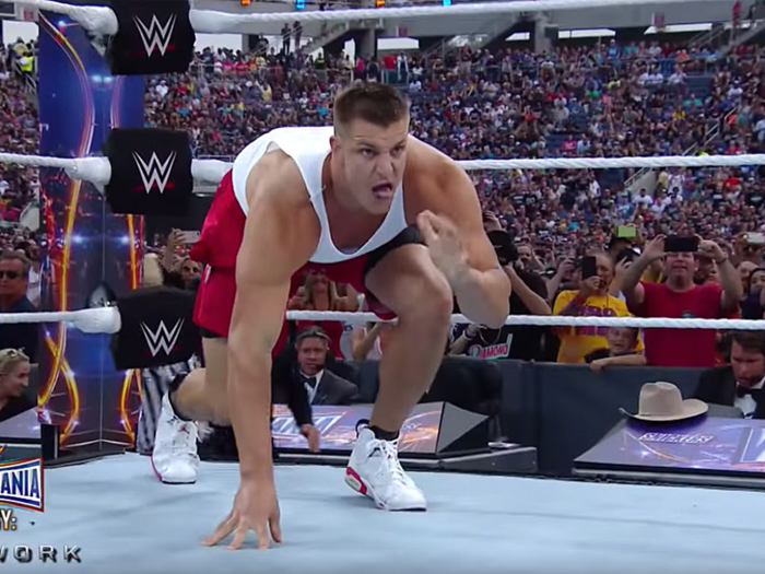 Gronkowski might be better suited for WWE. He made an appearance at WrestleMania 33 in 2017.