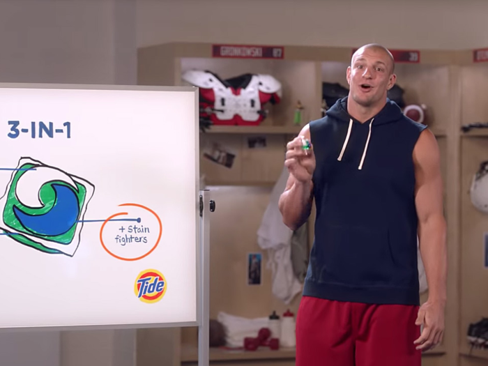 Gronkowski has a long list of endorsements throughout his career, including Nike, Tide, Dunkin