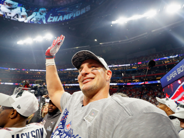 Gronkowski will go down as one of the best tight ends of all-time, with 521 total catches (130th all-time), 7,861 receiving yards (104th all-time), and 79 touchdowns (28th). He also won three Super Bowls with the Patriots, made four All-Pro teams, and five Pro Bowl teams.