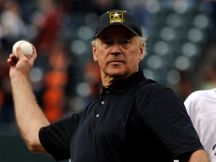 In 2009, Vice President Joe Biden threw the first pitch at the Baltimore Orioles vs. New York Yankees opening-day game.