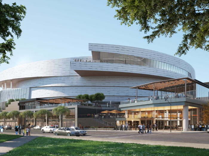 This is the northeast side of the building, where the hotel will eventually be. The top balcony will be an event space that Welts says will be "the coolest" in San Francisco, offering views of the San Francisco skyline, the Bay Bridge, San Francisco Bay, and Oakland.