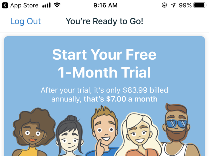 I signed up for a 34-day free trial of the app, although YNAB usually costs $83.99 a year to use.