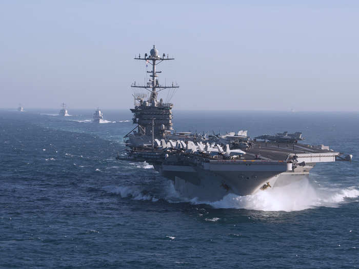 US Nimitz-class aircraft carriers