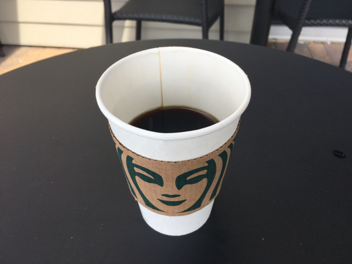 Regular coffee (black): Starbucks