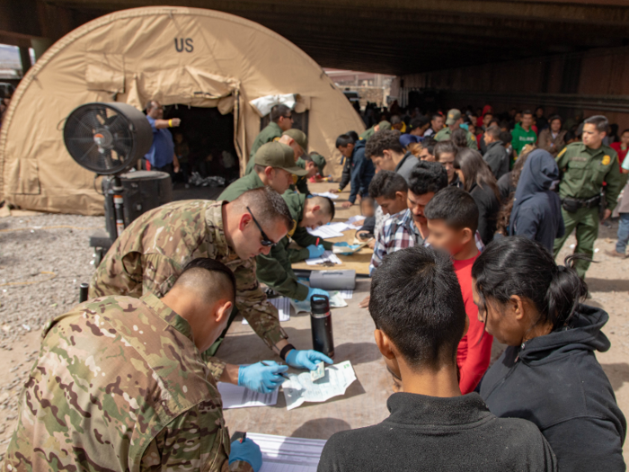 Border Patrol provides medical treatment to the migrants.